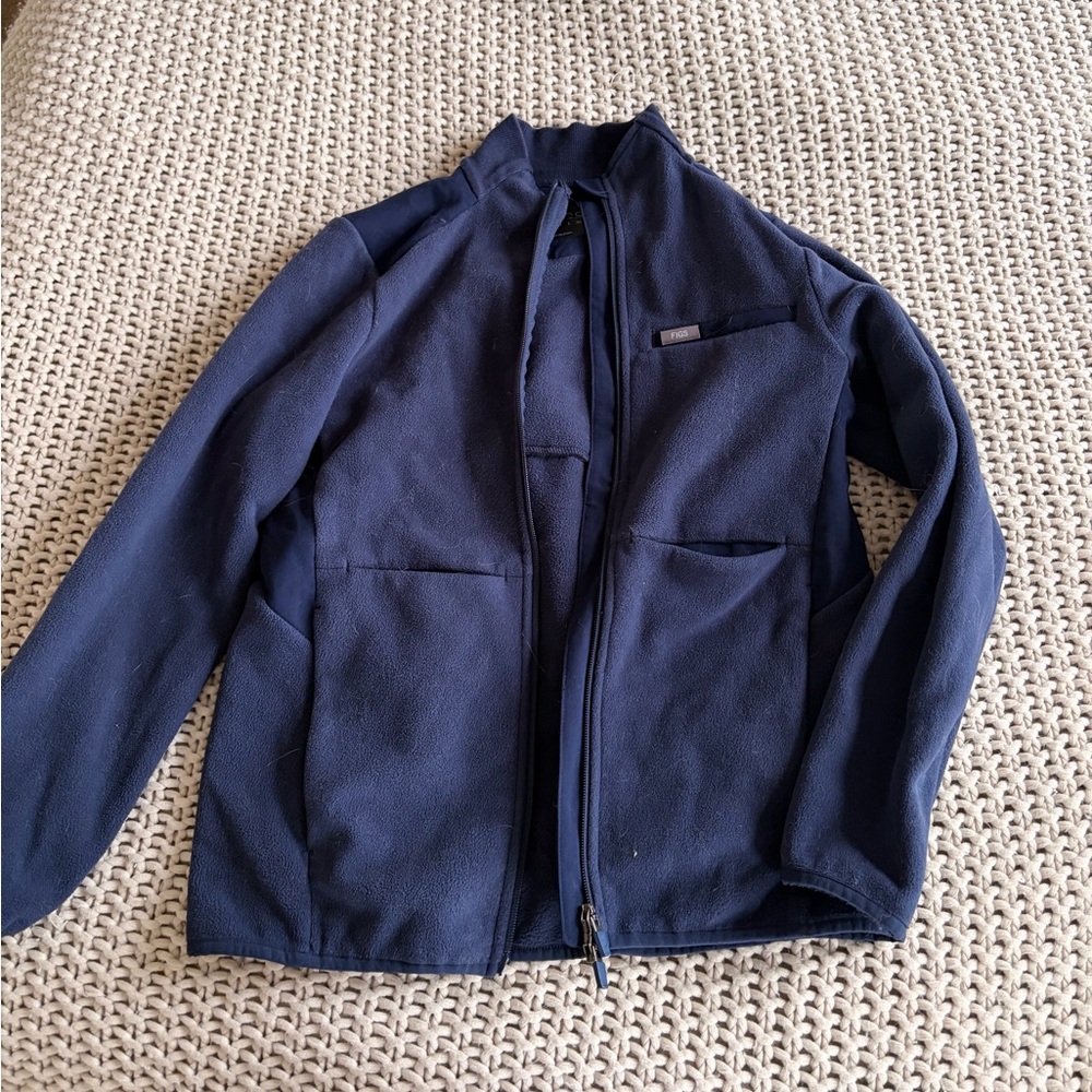 Figs Navy Fleece Jacket